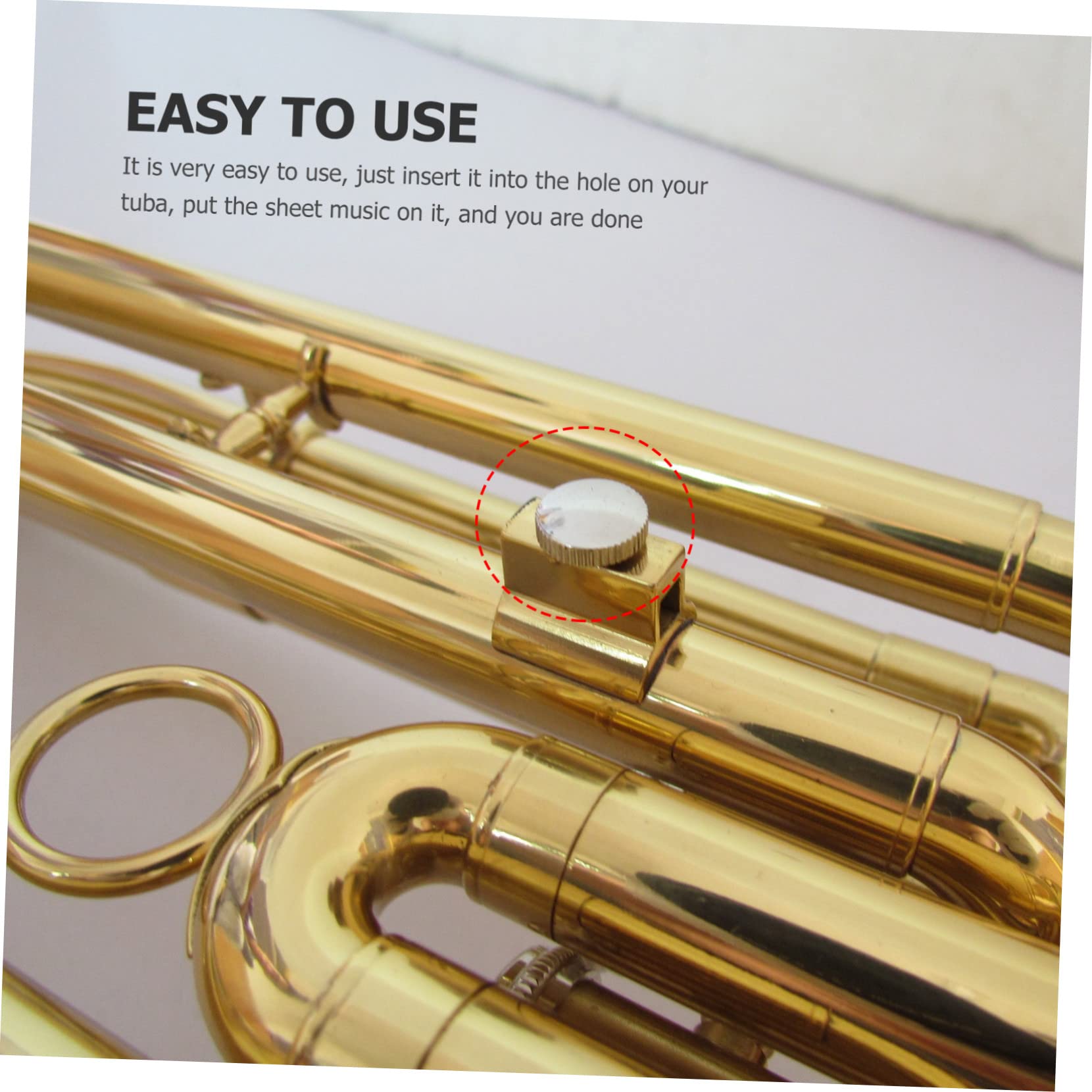 ibasenice Supporto Per Spartiti Musicali Da 3 Pezzi Per Strumenti in Ottone Portatile Senza Morsetto Robusto in Ferro Ottimo Per Esercitarsi A Leggere Gli Spartiti.