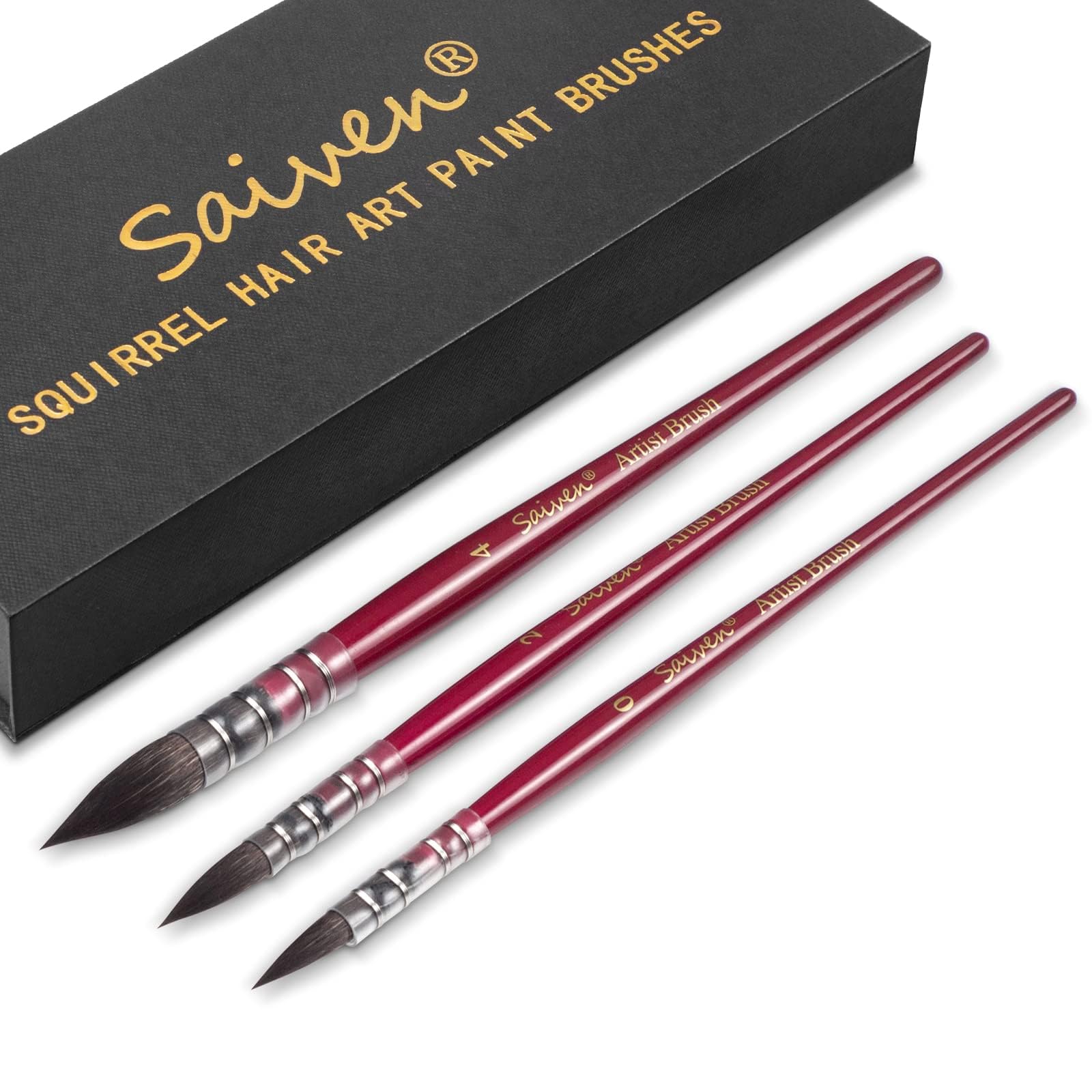 Pinceaux de peinture acrylique pointe ronde lot de 3 pour réussir vos lavis aquarelle