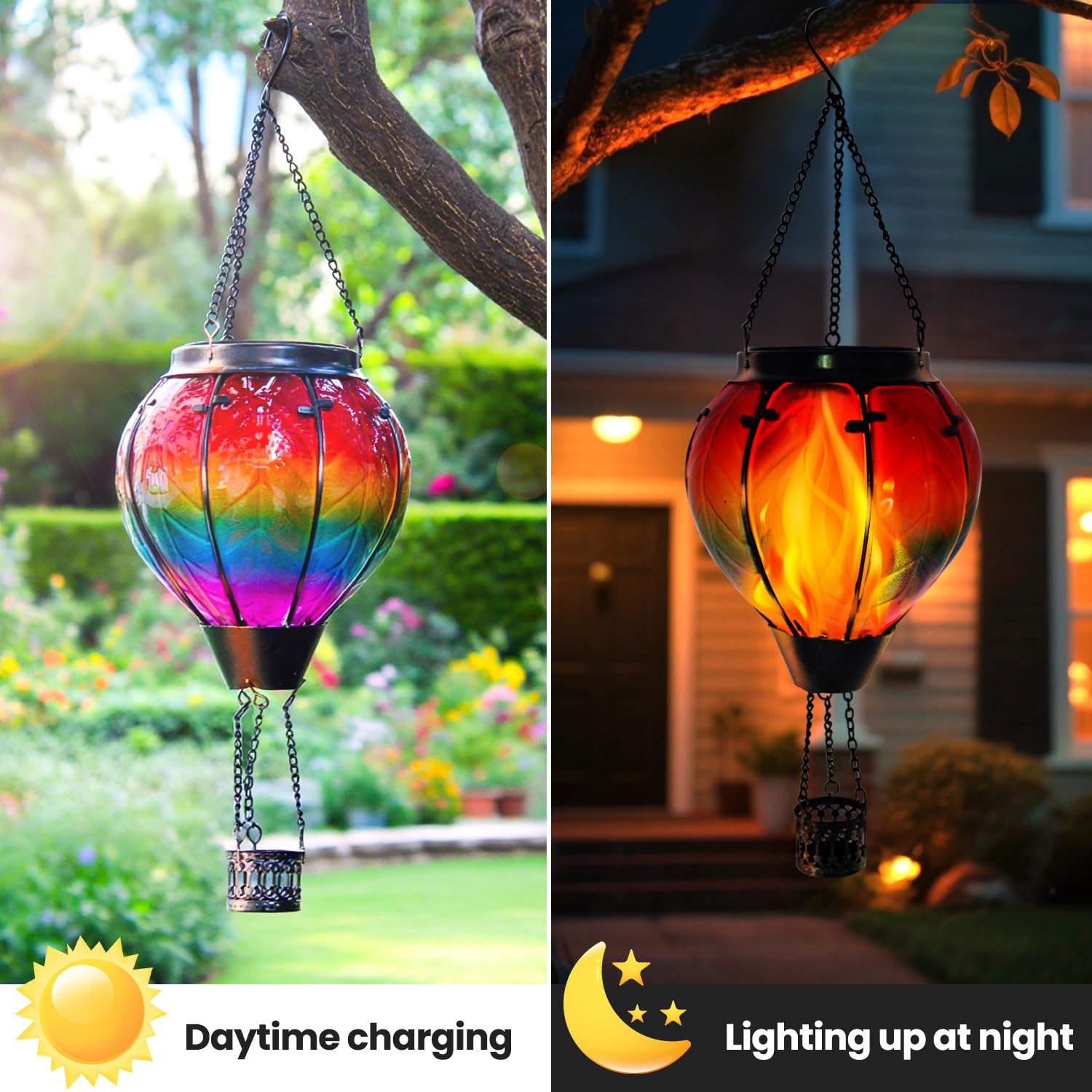 2Pack Replacement Solar Light Top,8.5cm Solar Panels for Garden Lights,Replacement Flickering Flame Lantern Parts for Outdoor Patio Camping Halloween Decor - Image 4