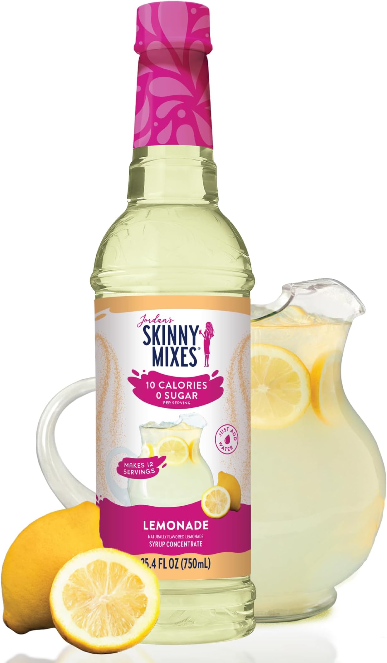 Sugar Free Syrup, Lemonade Flavor, Fruit Flavored Water Enhancer, Drink Mix for Ice Tea, Lemonade & More, Low Calorie Flavoring, Keto Friendly, 25.4 Fl Oz, 1 Pack