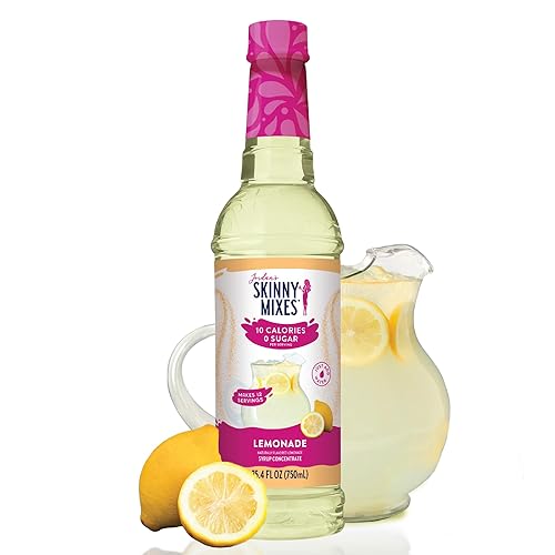 Jordan's Skinny Mixes Sugar Free Syrup, Lemonade Flavor, Fruit Flavored Water Enhancer, Drink Mix for Ice Tea, Lemonade & More, Low Calorie Flavoring, Keto Friendly, 25.4 Fl Oz, 1 Pack - Lemonade