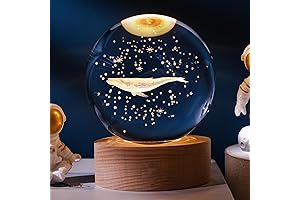 Bedside Lamp with Crystal Ball Whale: Illuminate Your Nights with Enchanting Serenity