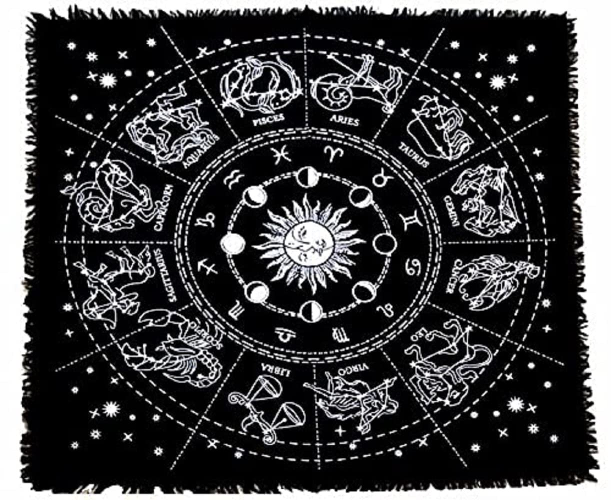 Doraya Altar Cloth For Moon Phases Witchcraft Alter Tarot Spread Top Wiccan Square Spiritual Sacred Medium 24x24 Inches Black 2-picture-27
