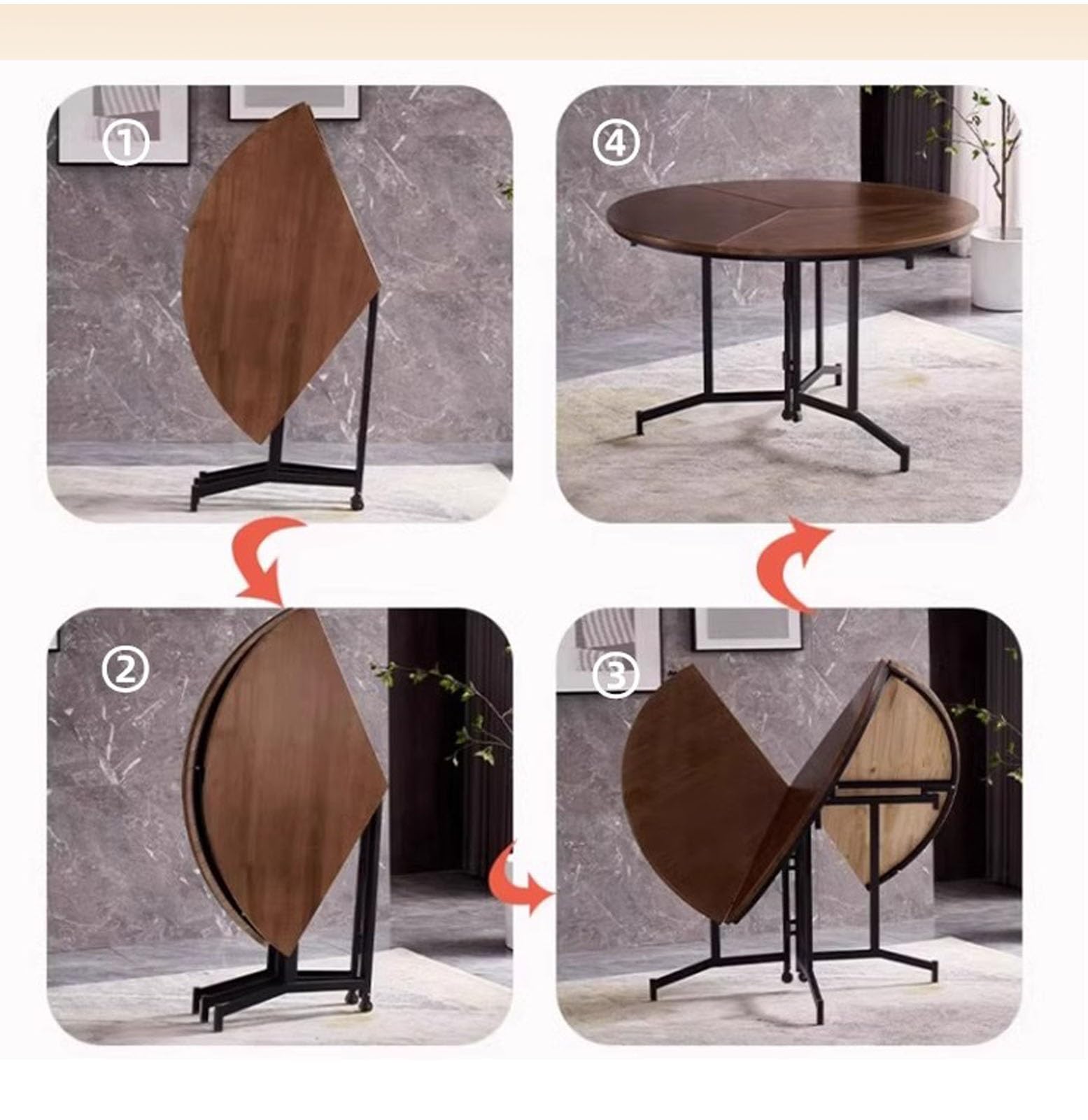 Genérico Okrągły składany stół - przenośny drewniany stół jadalny na bankiet, 80 cm/31,5"/35,5"/39"/47", mobilny stolik kuchenny, duży zamiennik stołu gastronomicznego i kawy (80 cm/31,5 cala