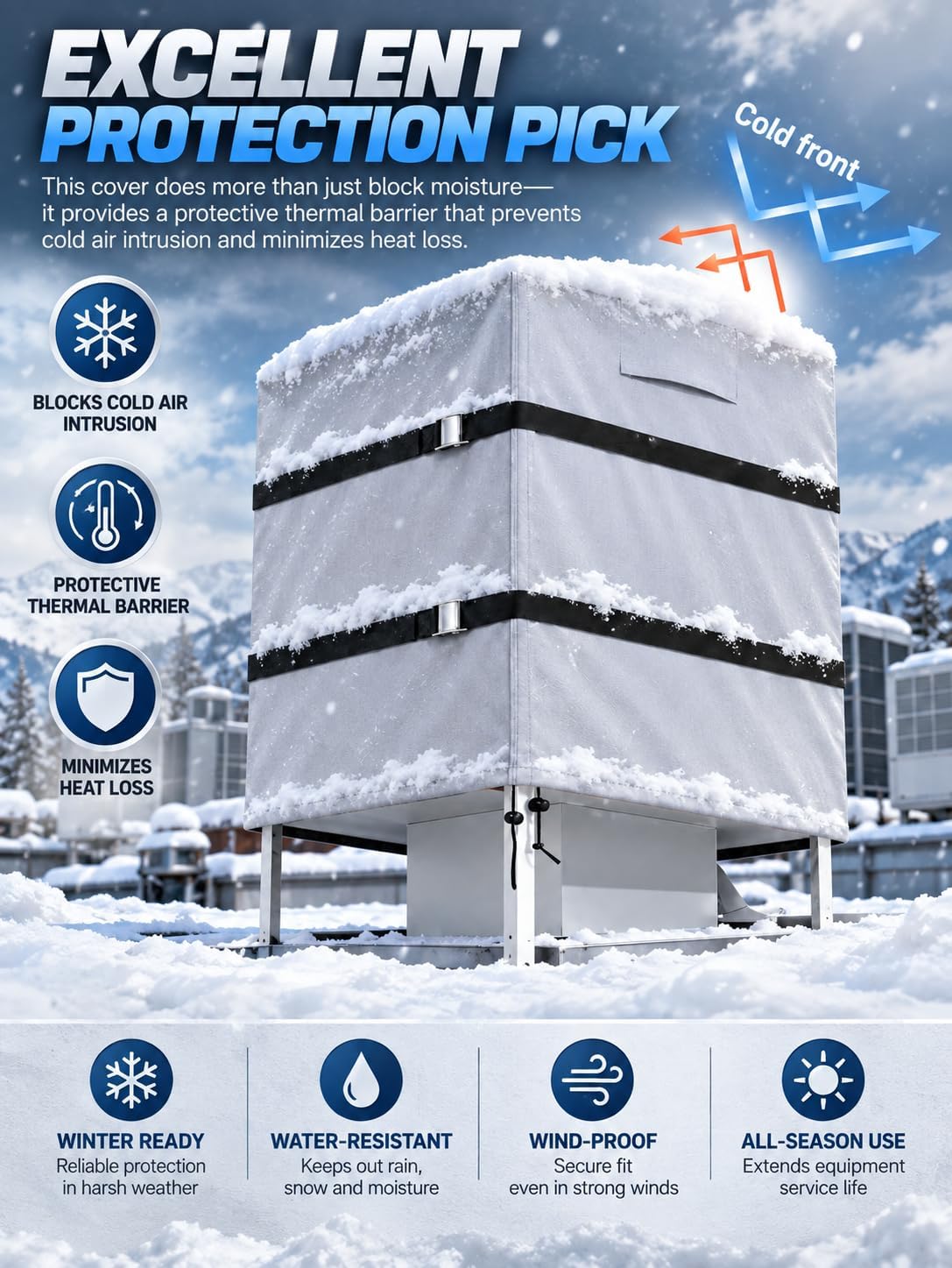 Down Draft Swamp Cooler Cover for Winter Evaporative Cooler,40"Wx40"Dx43"H