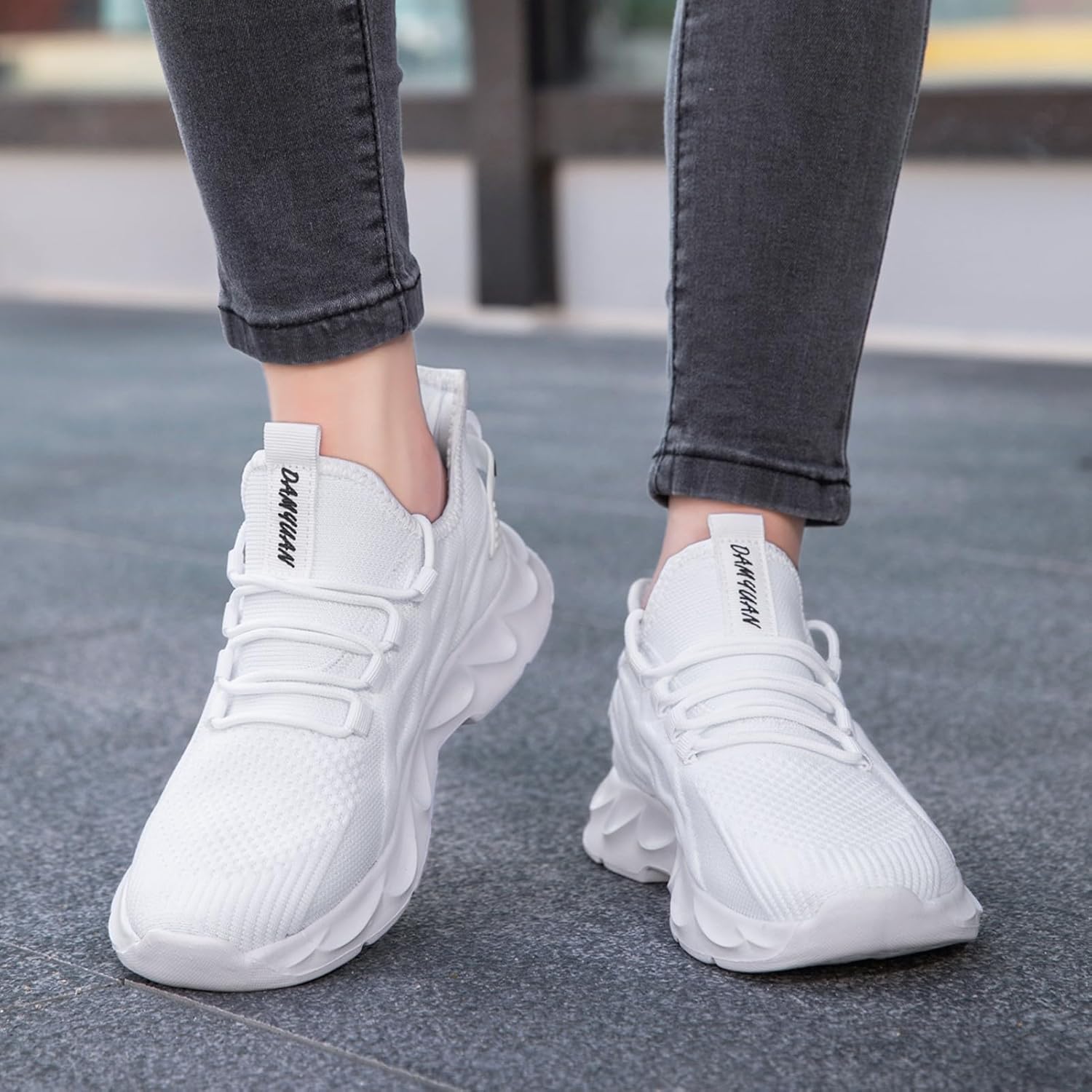 Tennis Shoes Womens Slip On Running Walking Shoes Size 7 Trainning Slip Ins Sneakers White 38 - Image 7