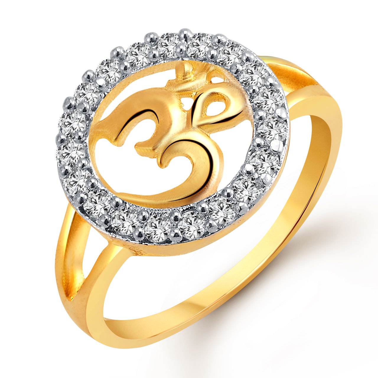 Vighnaharta Valentine Day Gift valentineday Gift for him Gift for Women Gift for Men Auspicious Om CZ Gold and Rhodium Plated Ring -VFJ1021FRG (B0188P5698) Amazon Price History, Amazon Price Tracker