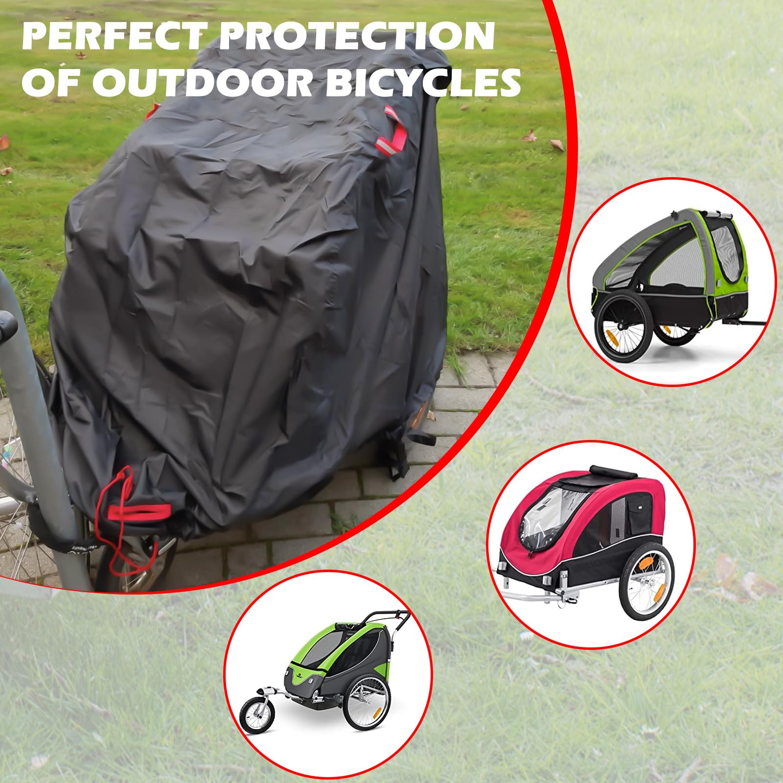 Housse De Protection Remorque Vélo/moto - 200x90x100 Cm, Imperméable, Résistante UV - Universelle