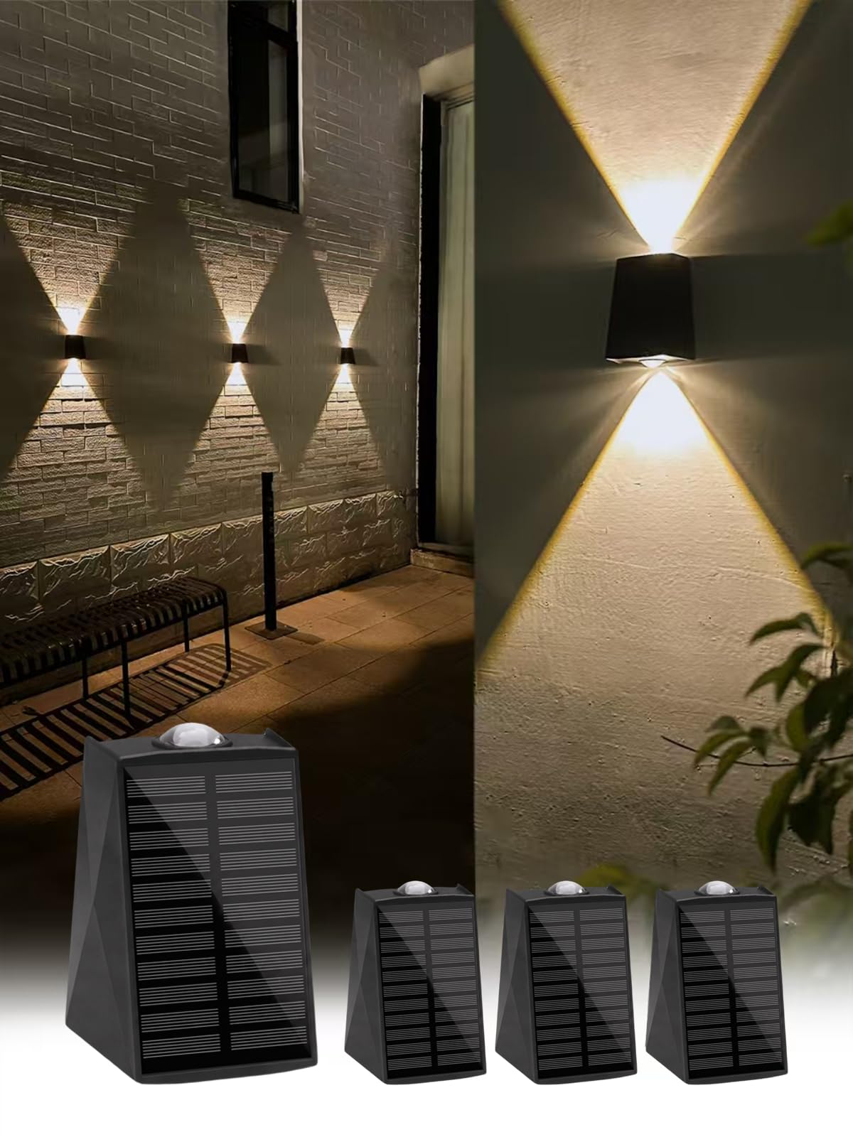 Solar Wall Lights Outdoor Up Down Waterproof Dusk to Dawn for House, Garage