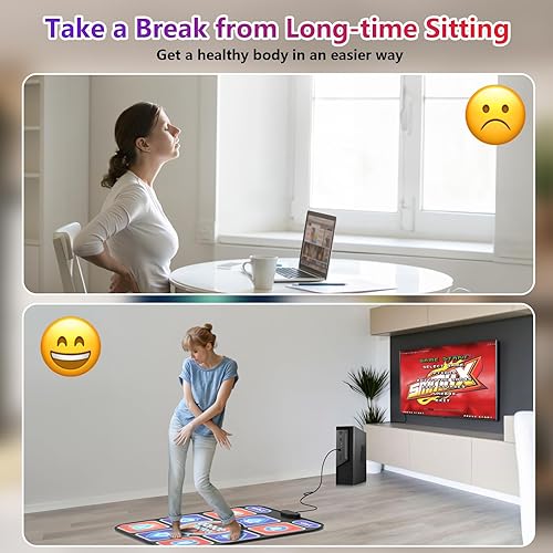 Miniatura 6 de BEBAPOW Alfombrilla de baile USB para PCcomputadora, almohadilla de baile mejorada para ejercicio y fitness con software de juego de baile,