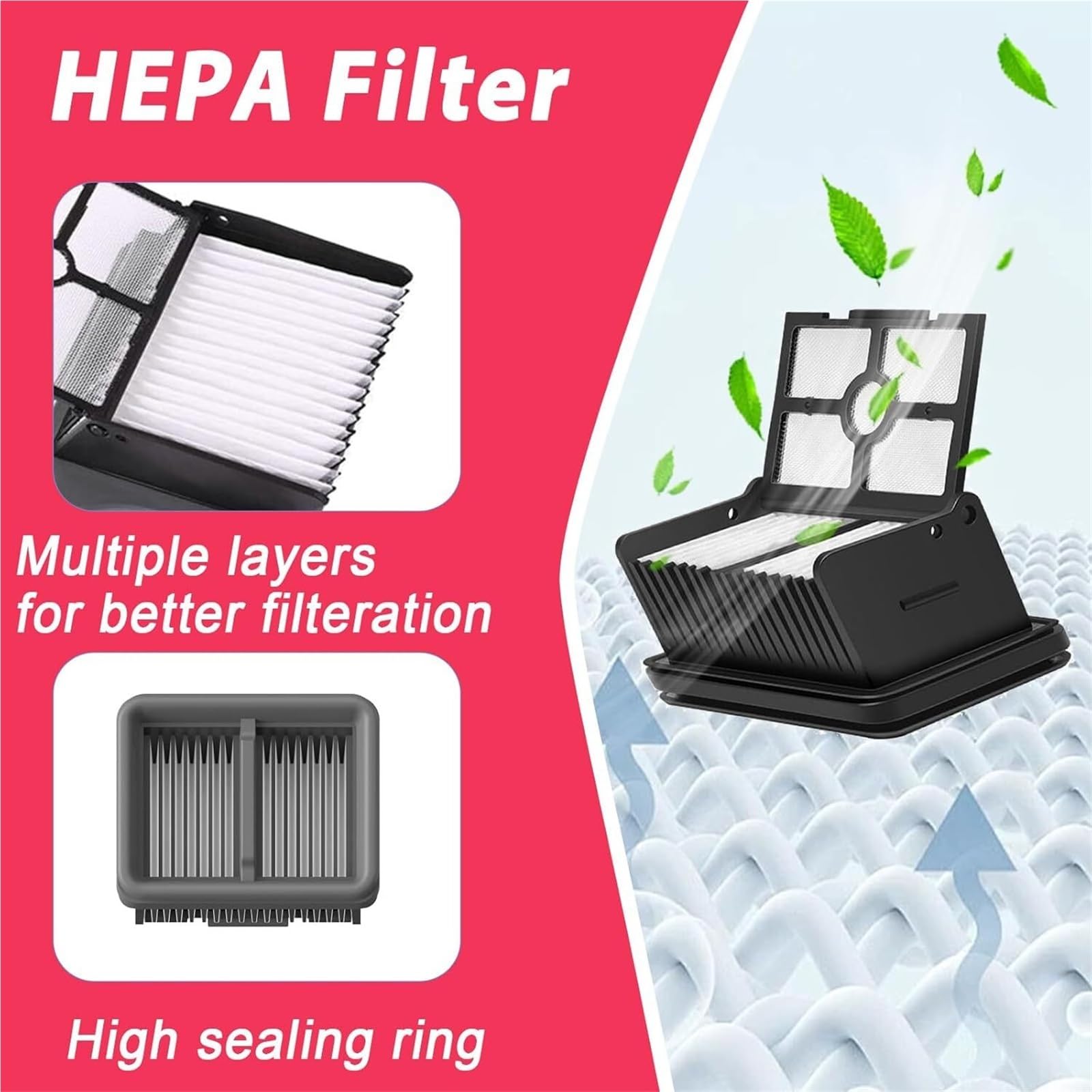 Zestaw filtrów Hepa z rolką próżniową kompatybilny z podkładką podłogową