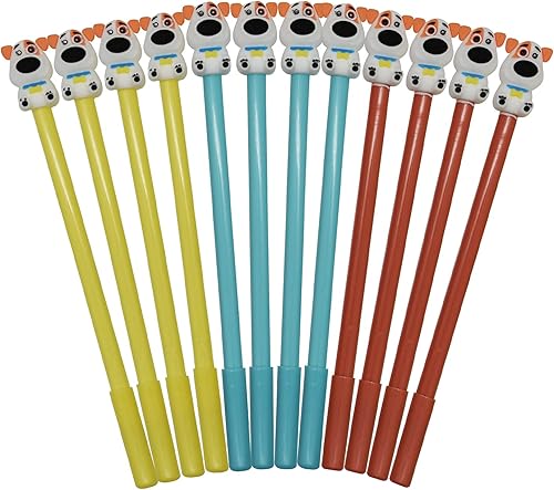 Miniatura 9 de Maydahui Gawk - 12 bolígrafos de gel para perros con dibujos animados 3D, diseño de pajarita de tinta negra, para la escuela y la oficina