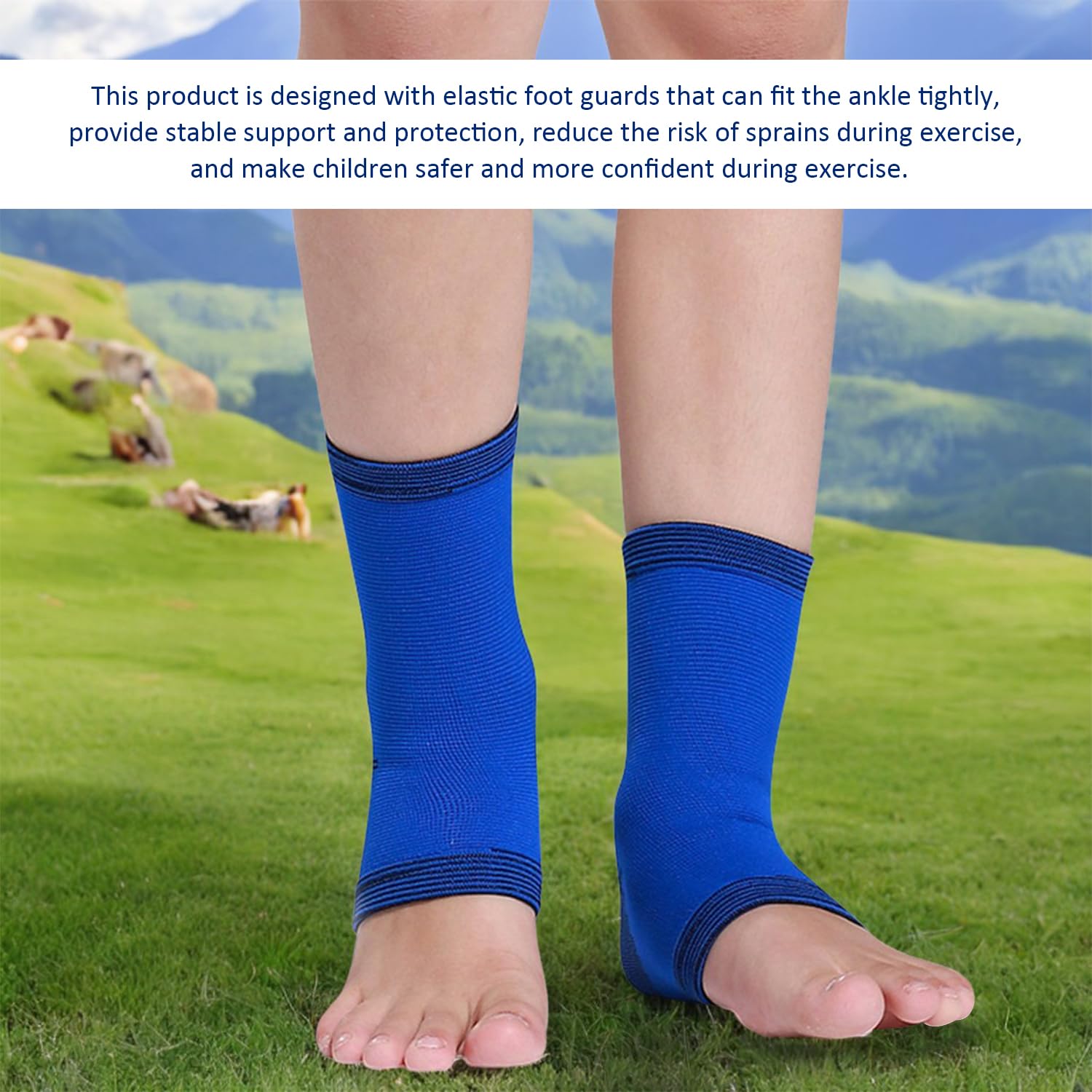 Tobillera Elástica Transpirable para Niños, 3 Pares Protectores de Tobillo Deportivos