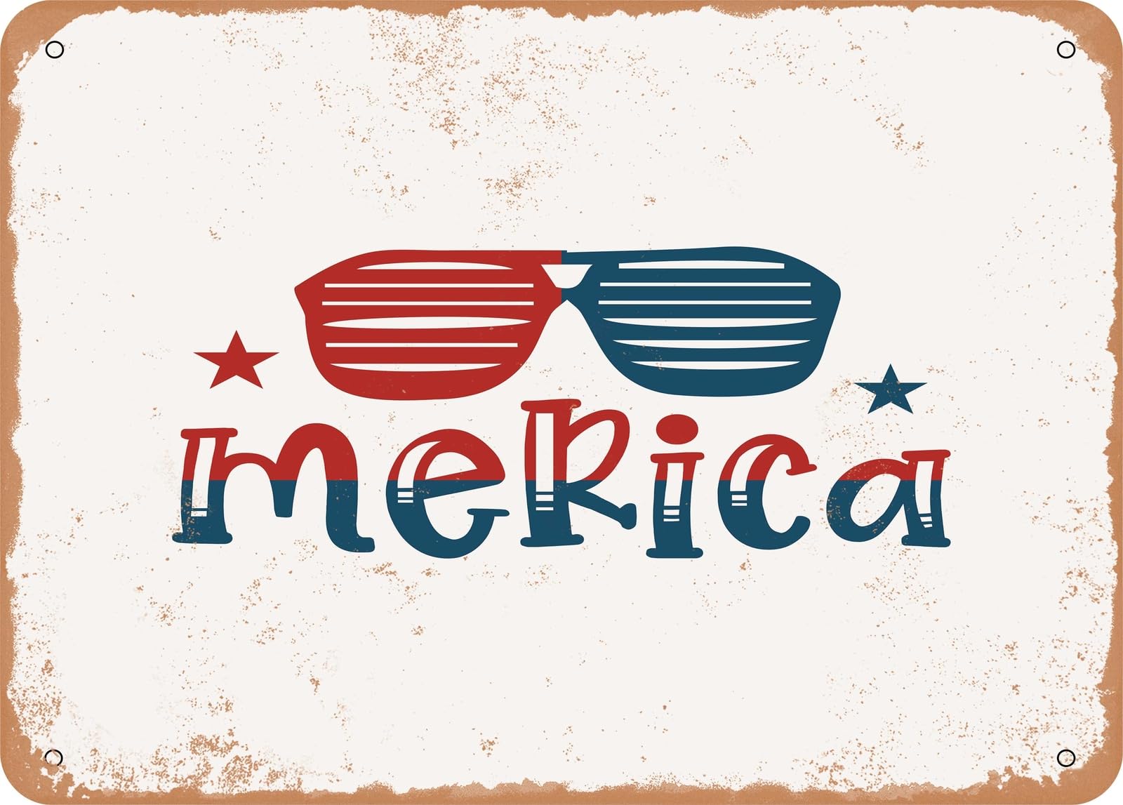 Metal Sign - Merica - Vintage Rusty Look Sign home decor