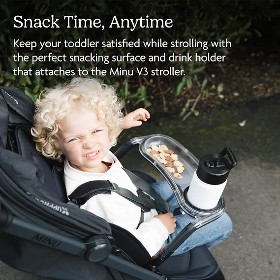 UPPAbaby Snack Tray for Minu V3 Stroller Tray + Cup Holder - Quick Attachment - Dishwasher Safe - Folds with Stroller