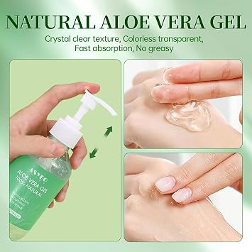 Aloe Vera Gel 500 ml – 100% Natural Pure Aloe Vera for Face Body Hair, Soothing and Nourishing Moisturising Aloe Cream for Dry Skin, Sunburn, Acne, After Sun Lotion