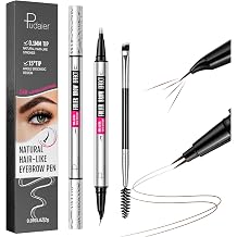 2-in-1 Dual Ended Microblading Eyebrow Pen & Eyebrow Brush, Waterproof 2-Fork-Tip & Precise Brush-Tip for Natural Hair-Like Brows, Perfect Eyebrows Make up,Last 24Hrs.
