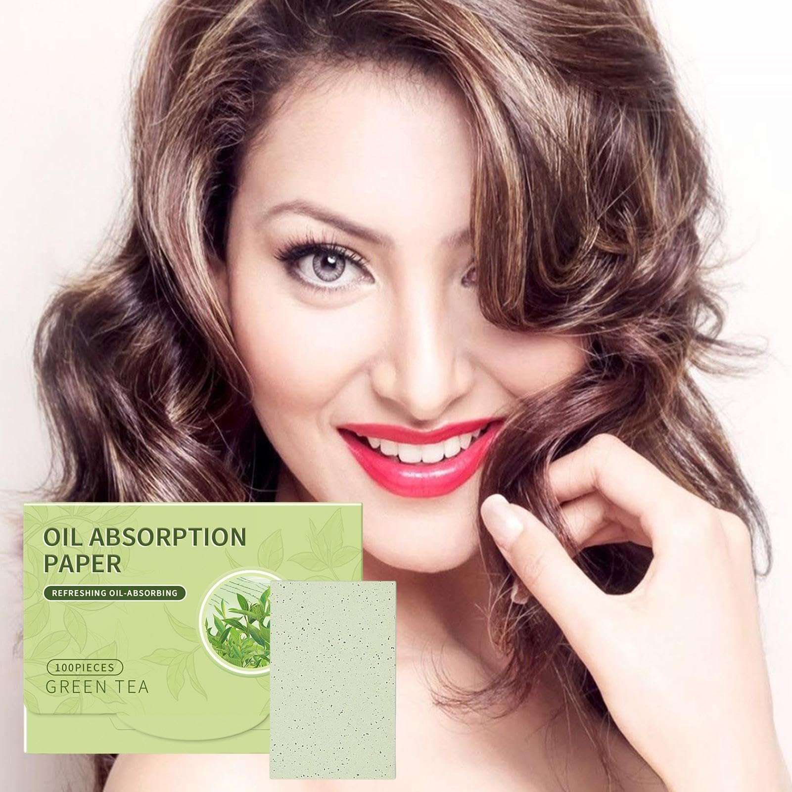 Natural Oil Control Film - 100 Soft Makeup Blotting Paper Oil Blotting Sheets | Green Tea Oil-Absorbing Paper | Oil Blotting Paper Oil Control Film for Makeup Beginners Beauty Lovers