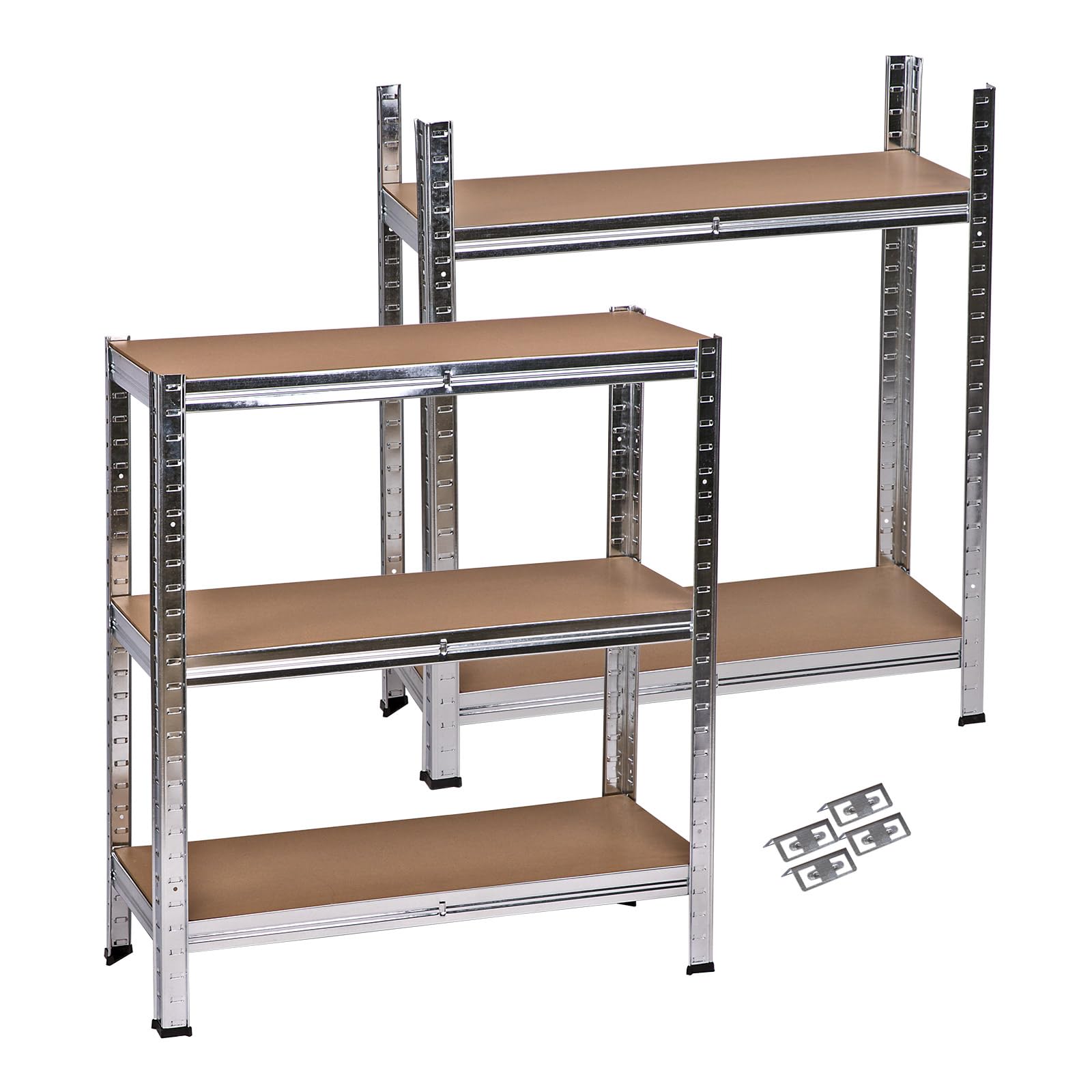 Étagère galvanisé 5 rayonnages bois charge 350 kg modulable atelier