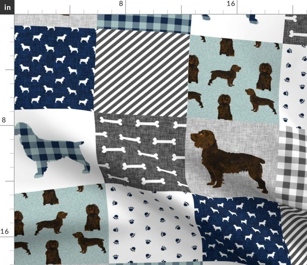 Spoonflower Fabric - Spaniel Pet Quilt Dog Nursery Cheater Wholecloth Dogs Breed Pets Printed on Petal Signature Cotton Fabric by The Yard - Sewing Quilting Apparel Crafts Decor