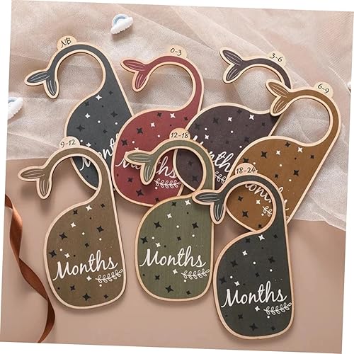 Miniatura 3 de Uonlytech Organizar el armario del bebé 7 piezas divisores de ropa de madera del armario del bebé divisores de tamaño recién nacido a 24 meses