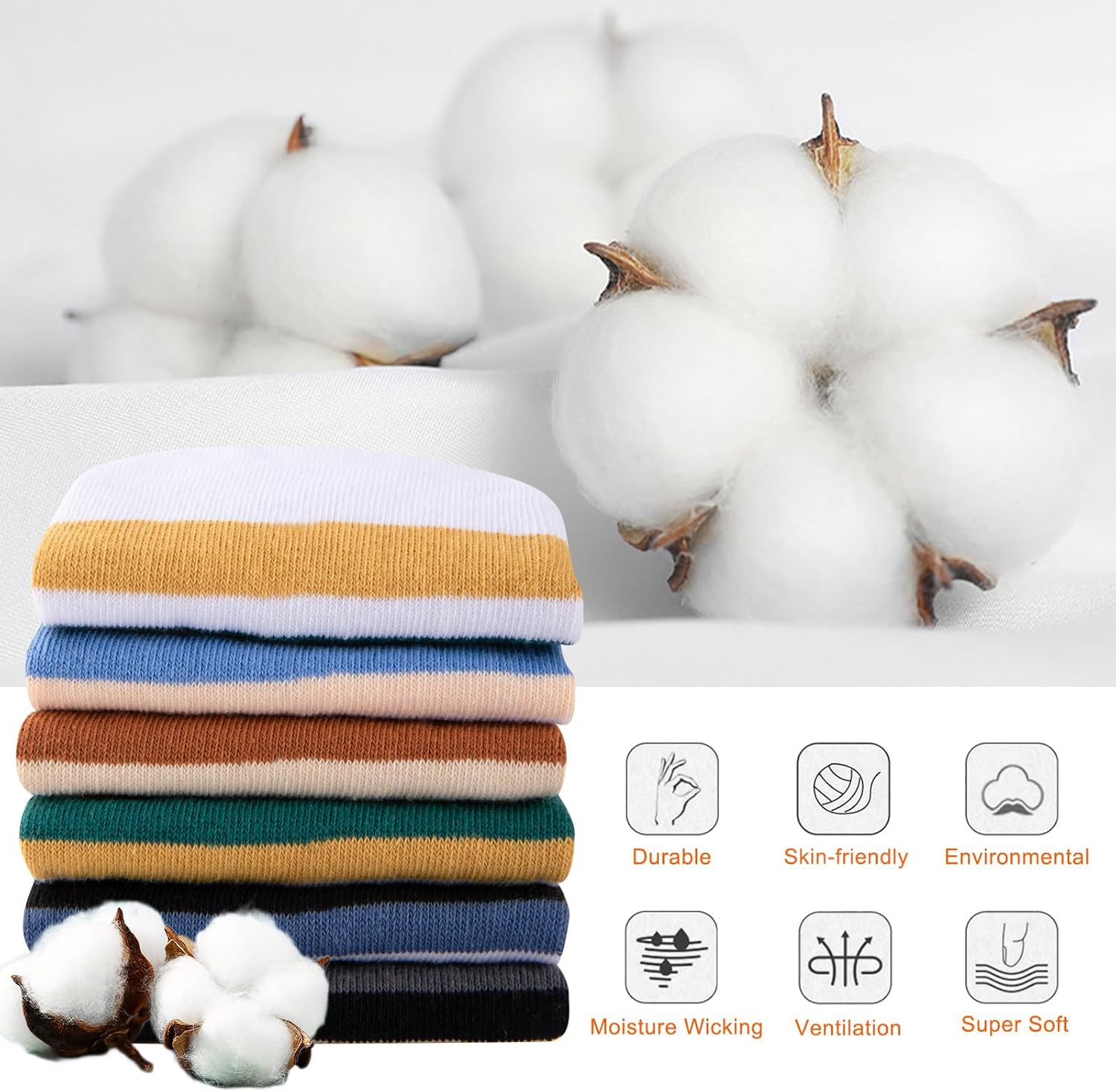 eallco No Show Socks Men Cotton Low Cut Non Slip Invisible Thin Socks 8 Pairs - Image 5