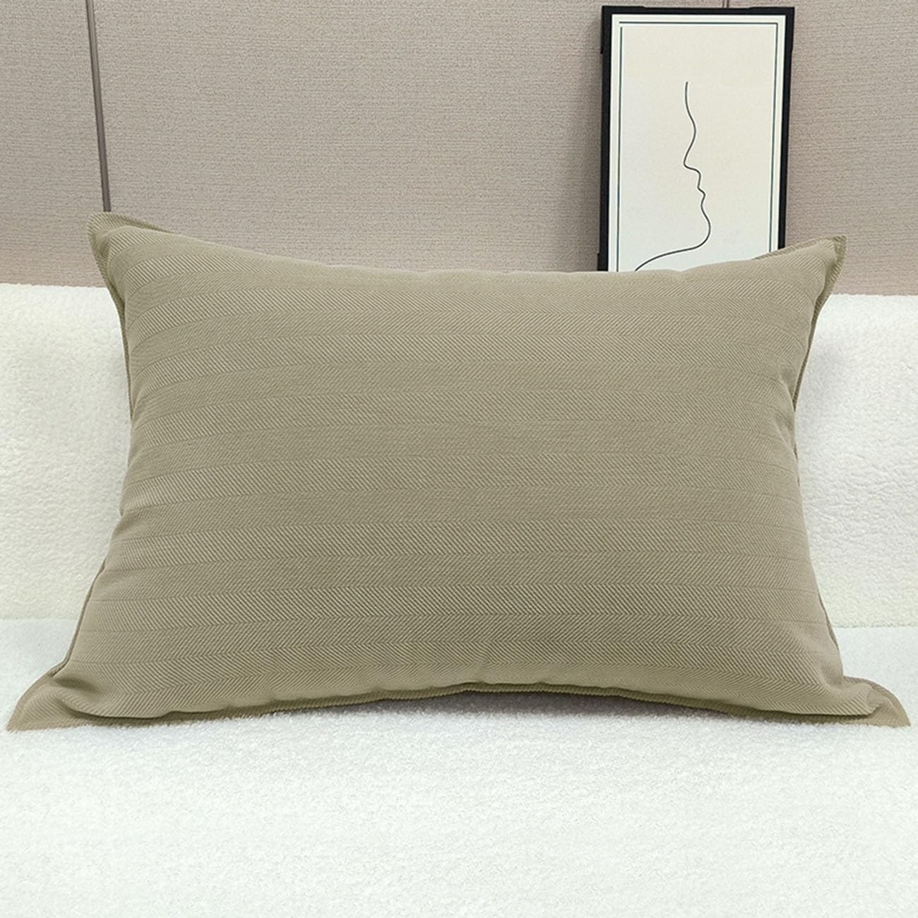 Super King Size Pillow Cases, Extra Large Cushion Covers 50x50, 60 X 60,70x70,80x80 Cm Chenille Pillow Cover With Zipper Decorative Pillowcases For Pillows Sofa Bed Couch(Cream Tea,60x90 cm 1pc)