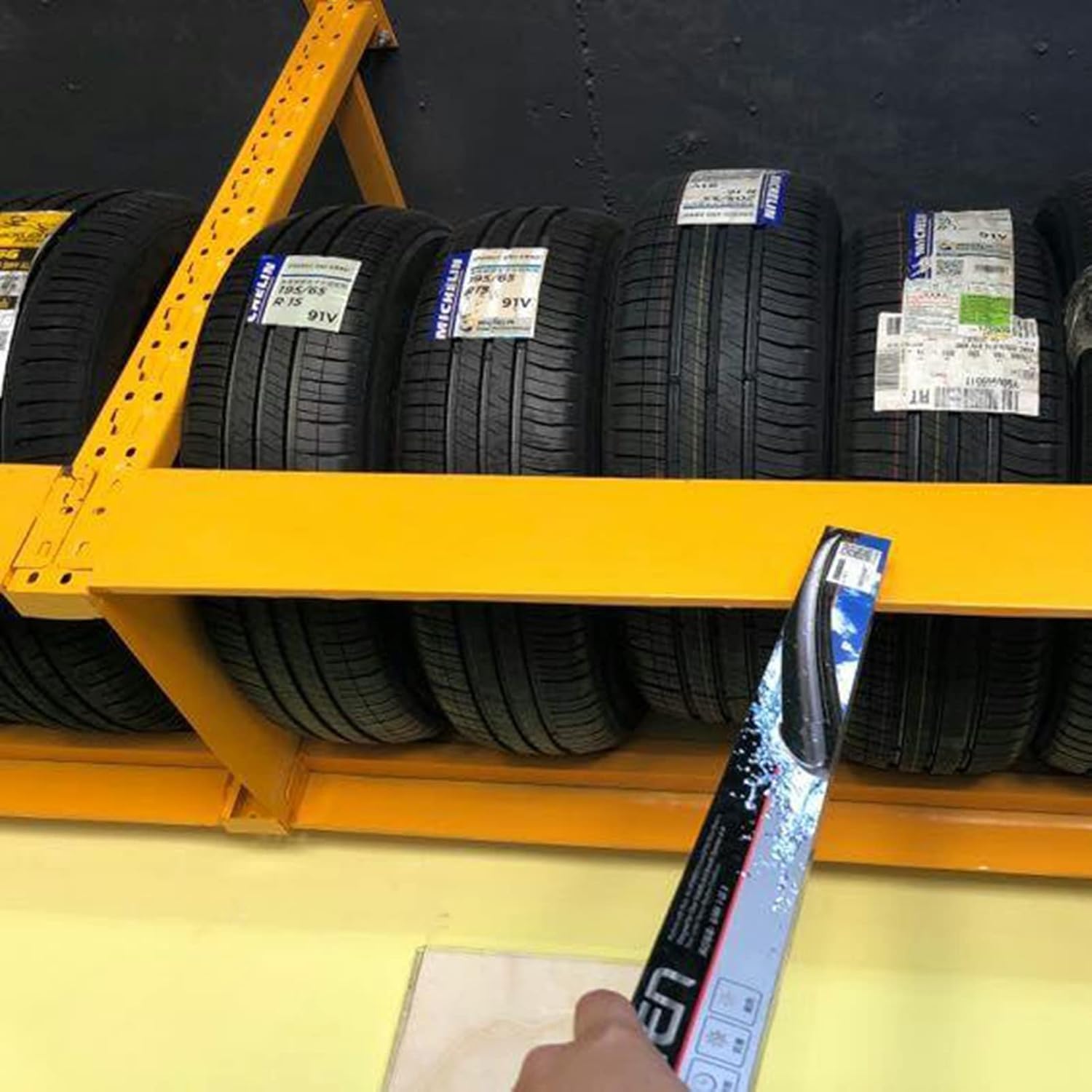 Mehrreifen-Aufbewahrungssystem for die Garage, Reifenregal zur Wandmontage, Hochleistungs-Reifenregal for Garage/Werkstatt, Gelb (ohne Reifen)