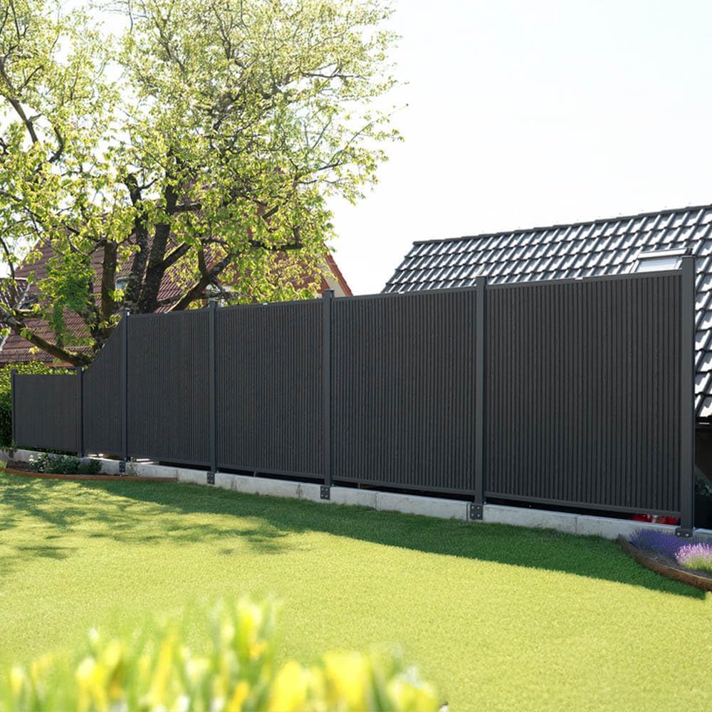 Home Deluxe WPC Sichtschutzzaun CALLADO PREMIUM 1 x Element + 2 x Pfosten - Höhe: 185 cm | Zaun, Sichtschutz, Zaunelemente, Sichtschutzwand, Gartenzaun