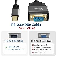 Vista 2 de Adaptador USB C a serie (FTDI Chipset), 4 pies USB C a RS232 macho DB9 Convertidor de pines Cable serie con bridas para Windows 11, 10, 8.1, 8, 7