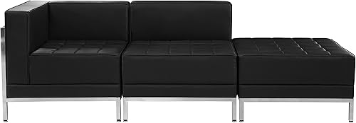 Miniatura 2 de Flash Furniture HERCULES Imagination Series Black LeatherSoft Juego de silla y otomana de 3 piezas