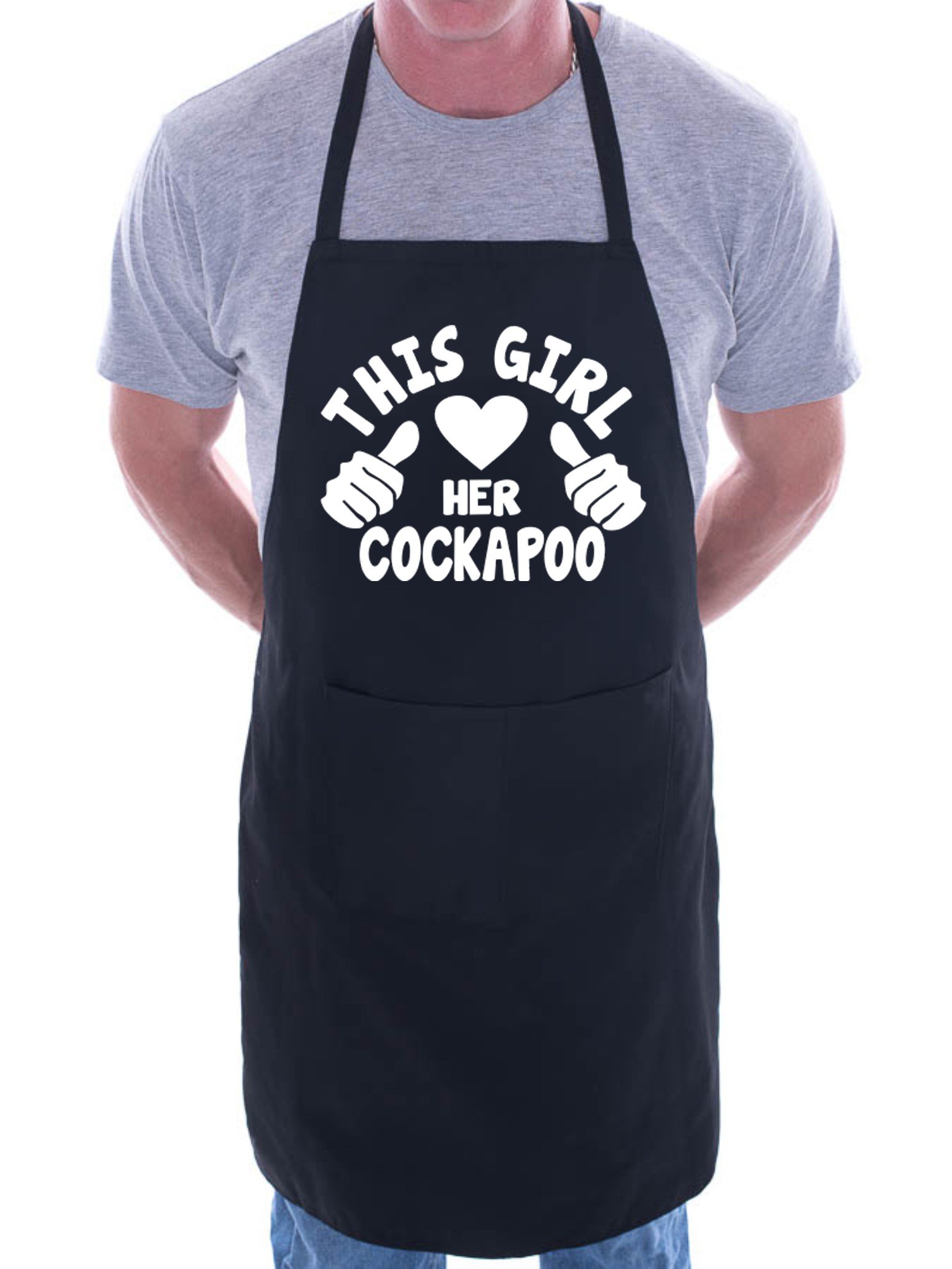 Print4u Boys Black This Girl Loves Her Cockapoo Dog Bbq Cooking Funny Novelty Apron