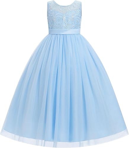 IBTOM CASTLE Flower Girl Dress Wedding Formal Pageant Gown Blue 3-4T
