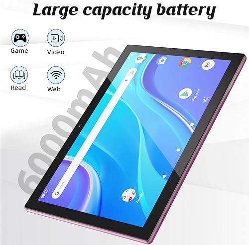 Miniatura 3 de Tableta 2 en 1 con Android 12 OS de 10 pulgadas, tabletas con teclado, ratón, funda, lápiz capacitivo, película templada, 64 GB ROM+4 GB RAM, cámara