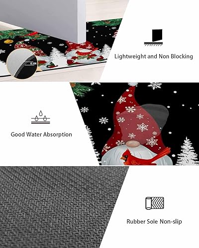 Miniatura 3 de Tapete de baño de Navidad para bañera, antideslizante, de secado rápido y absorbente, tierra de diatomeas, fregadero, dormitorio, cocina, lavable,