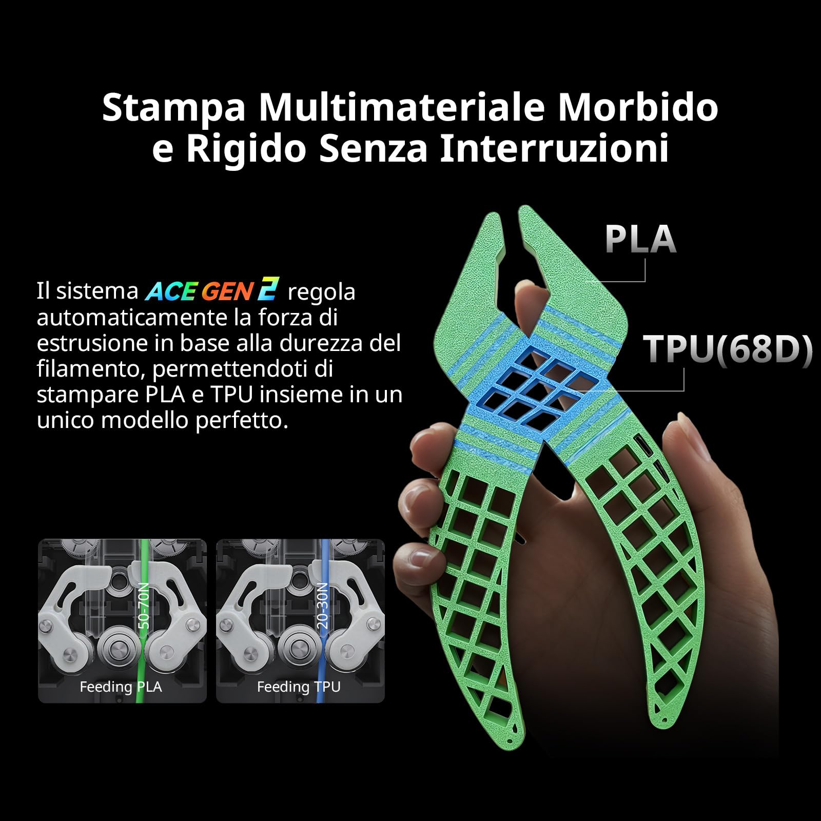 Anycubic Kobra X Multicolore Stampante 3D, Stampa a 4 Colori, Velocità Elevata di 600 mm/s, and PLA Filamento 10KG