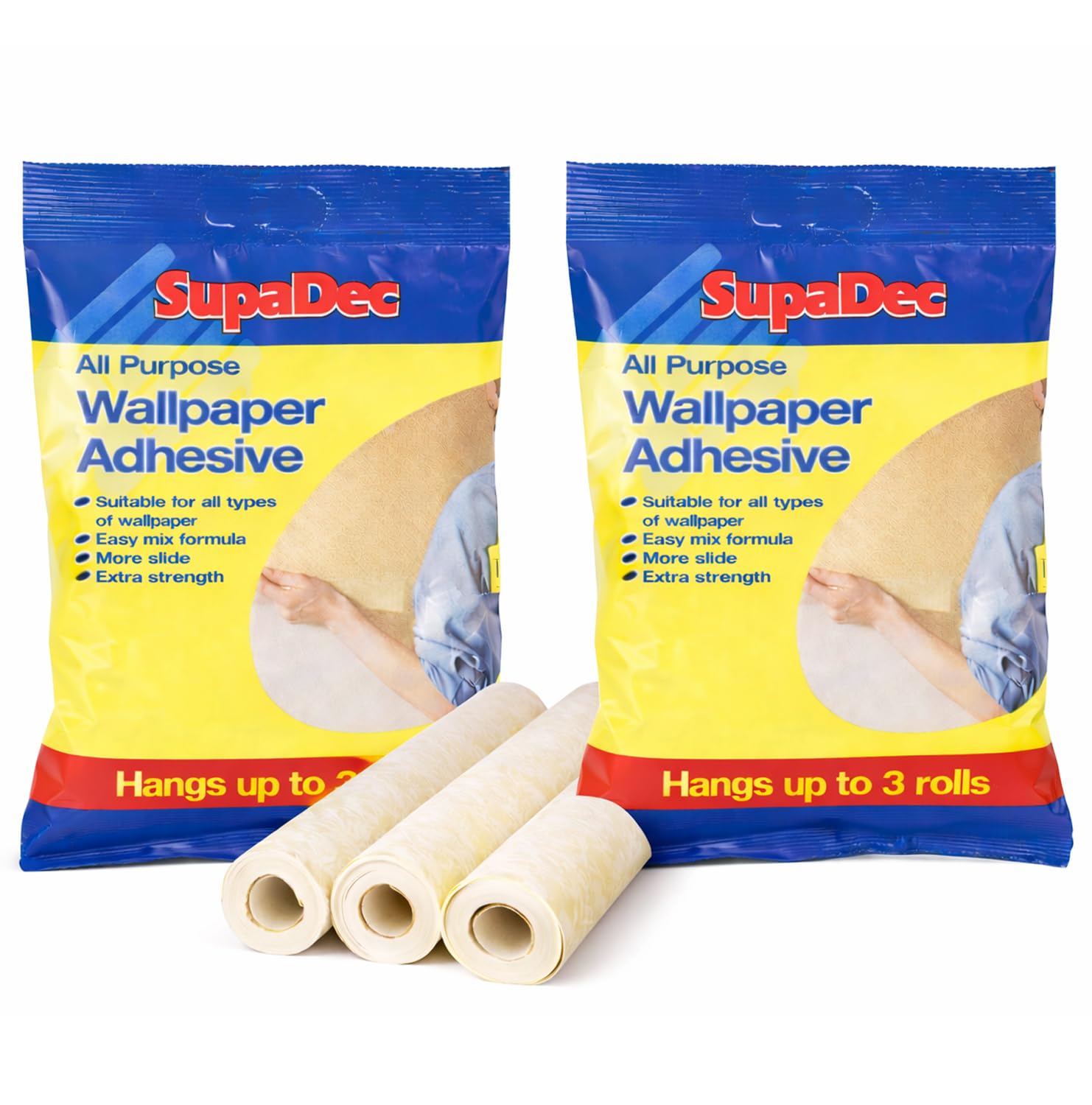 All Purpose Wallpaper Adhesive – 2 Pack | Wallpaper Paste Covering Up to 6 Rolls | Mixes in Seconds, Strong Hold for Interior Decorating
