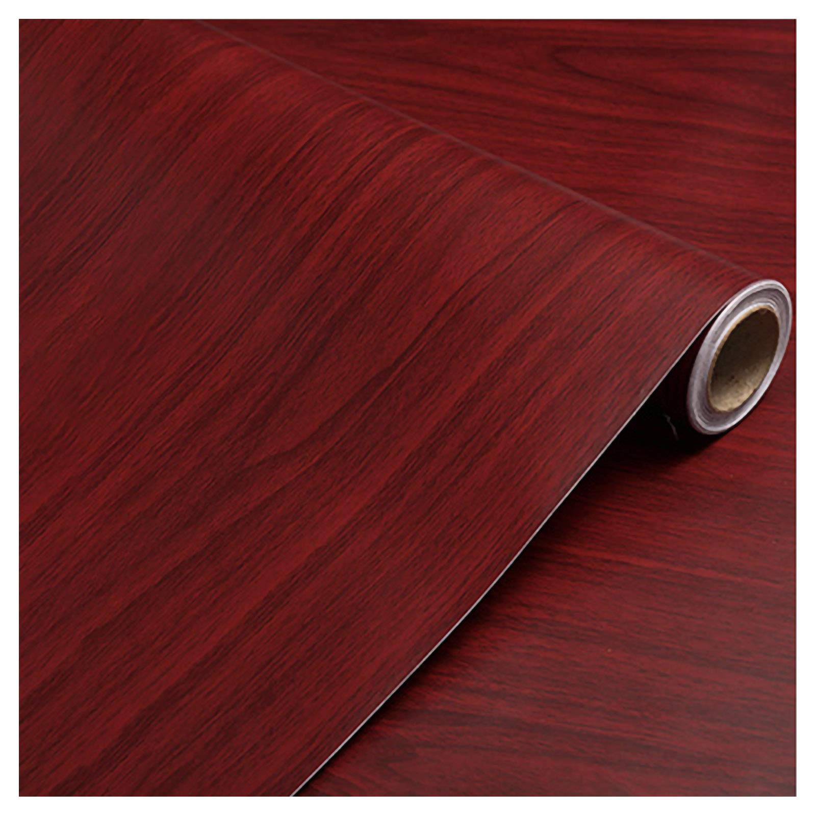 Papier peint adhésif étanche et lavable en PVC érable rouge pour placard de cuisine