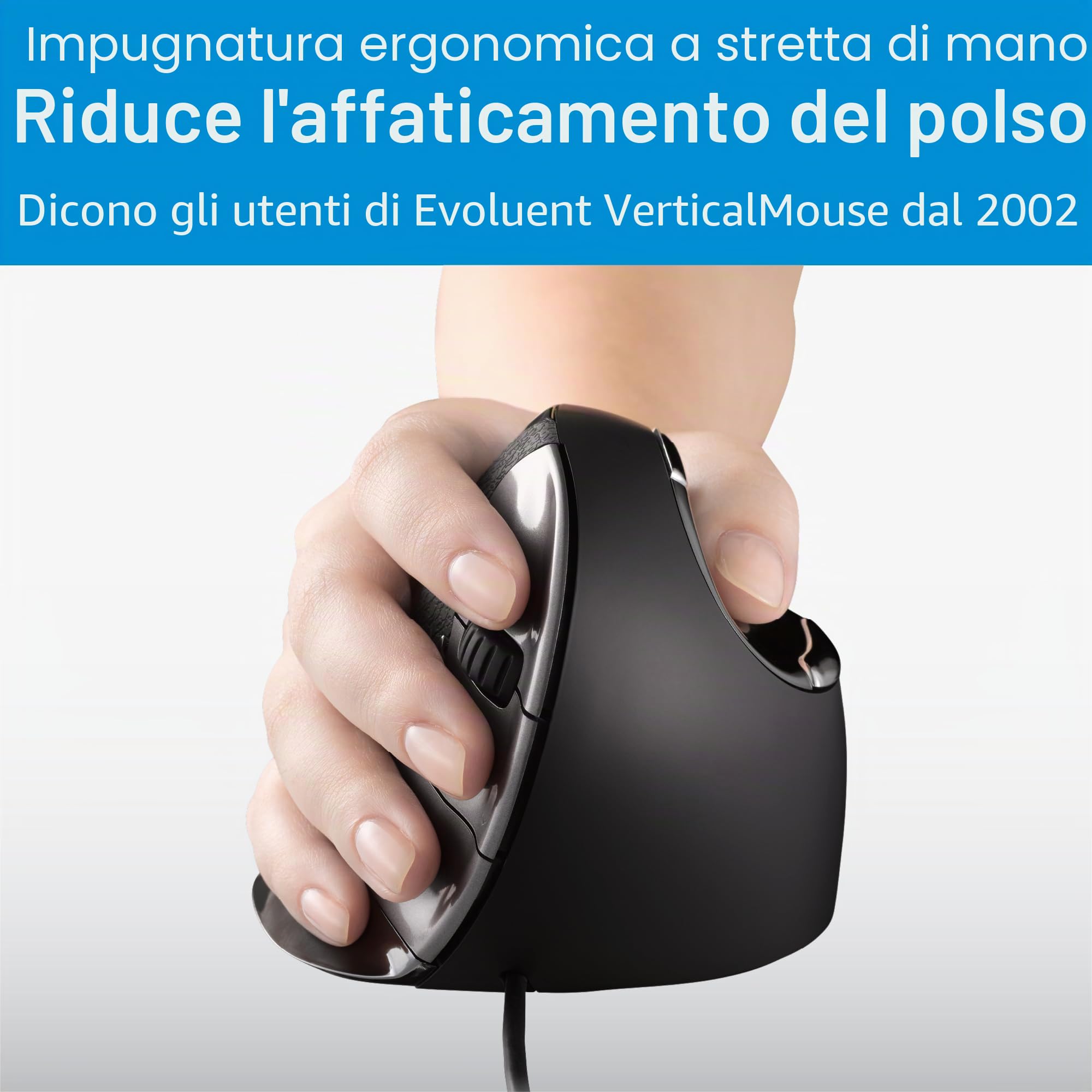 Evoluent Verticalmouse D Medium Mouse Ufficio Mano Destra Usb Tipo A Laser (evoluent Verticalmouse D - Right Handed Usb Wired - Medium. The New D or