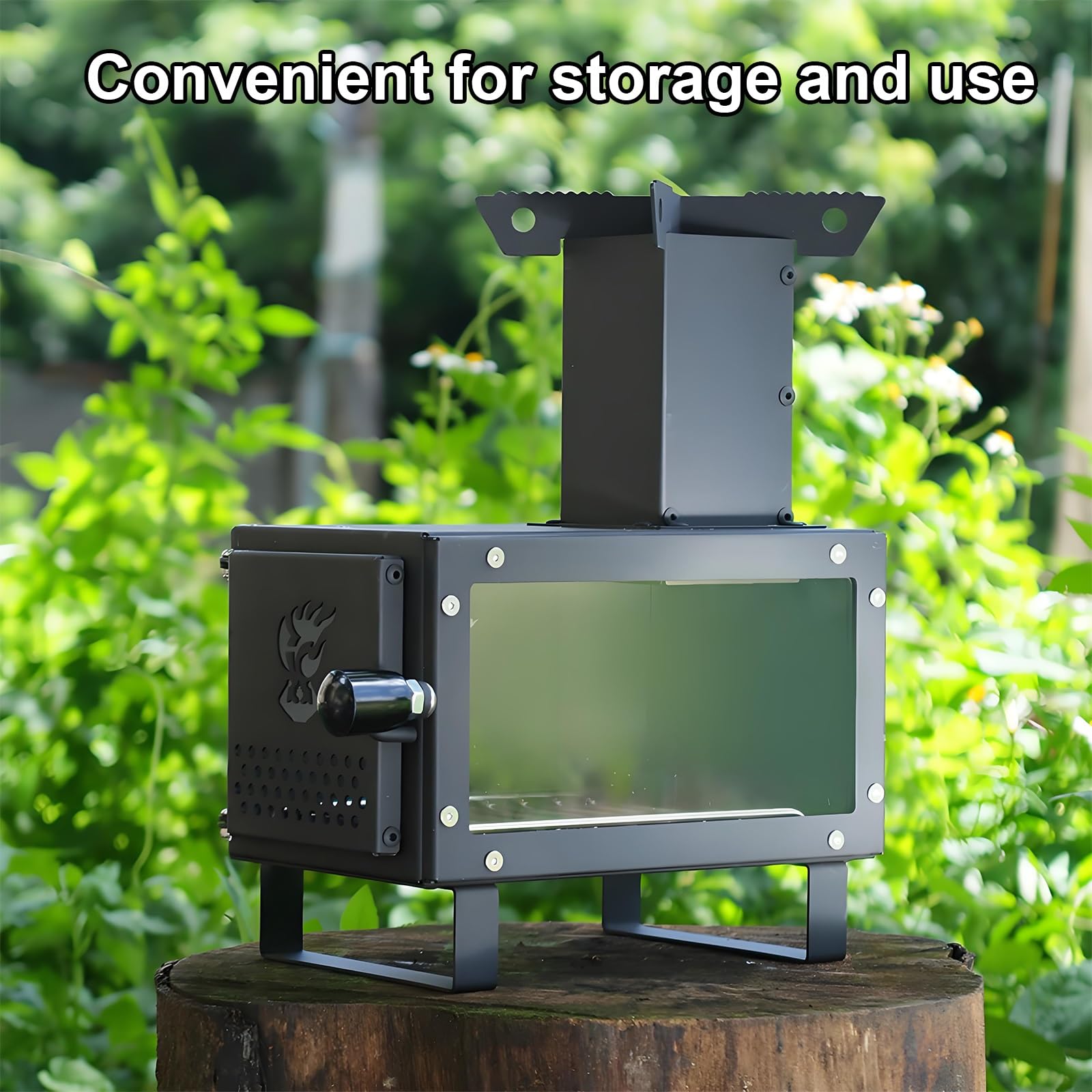 Stufa a Legna da Campeggio Portatile In Acciaio al Carbonio Riscaldamento Rapido Design Modulabile per Cucina e Campeggio Aperto