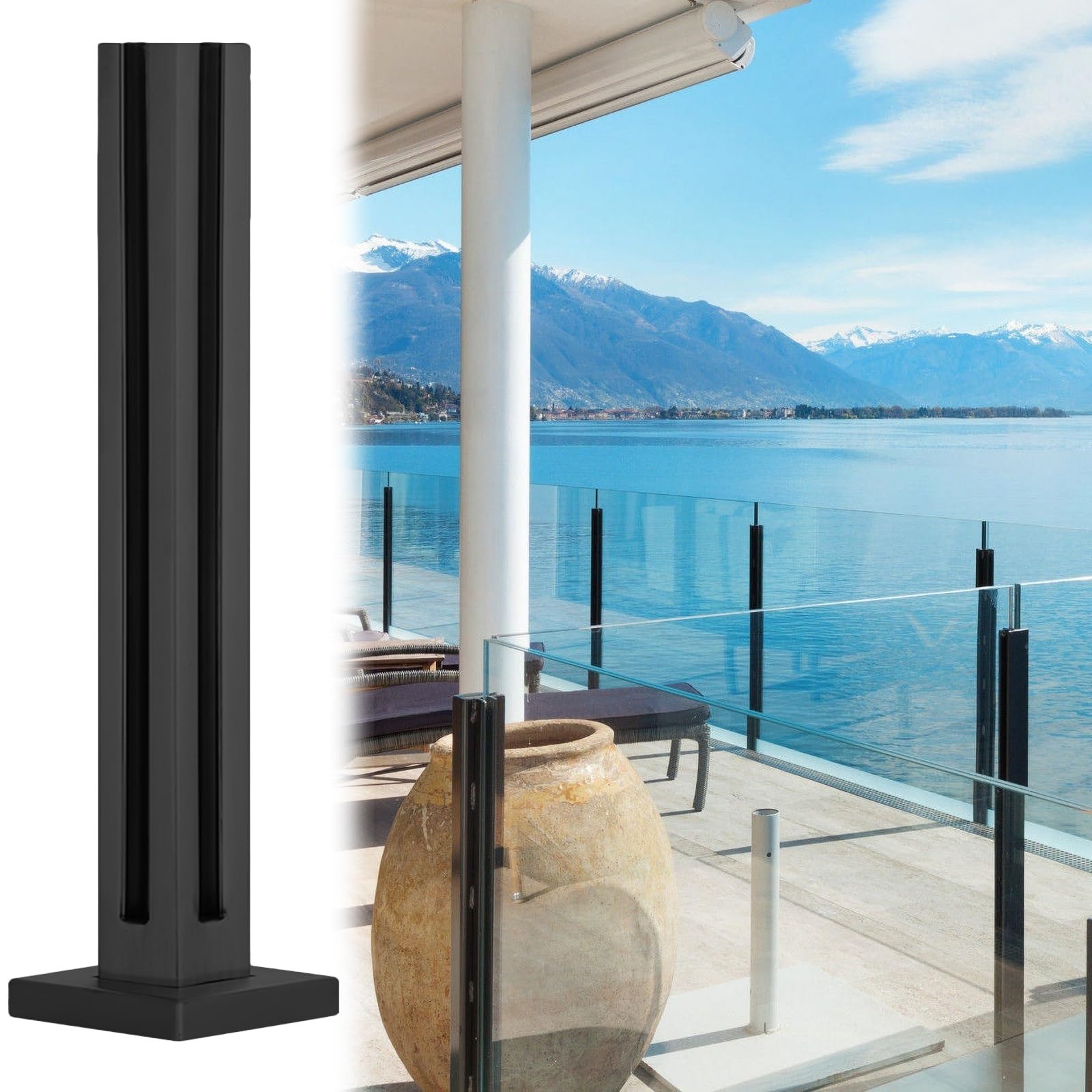 Balustrade en verre et acier inoxydable au design architectural haut de gamme