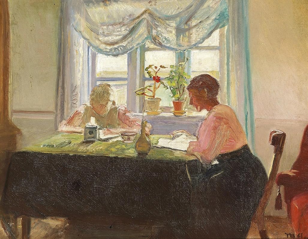 Lektielæsning ved vinduet Poster Print by Michael Ancher (24 x 36)