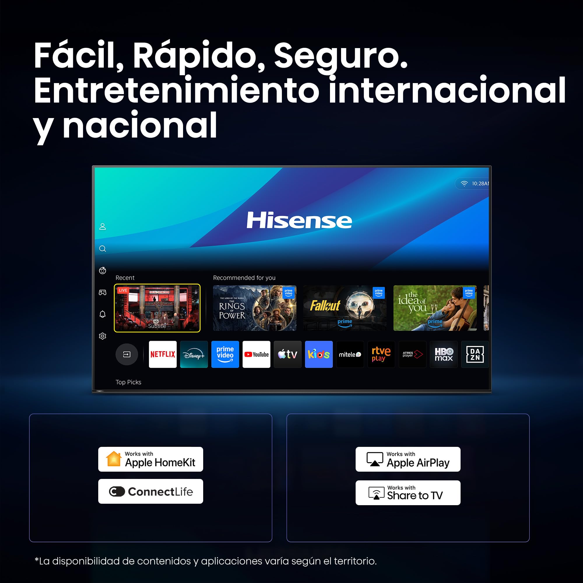 Hisense 32A5S - Hi-QLED FHD Smart TV 32 Pulgadas, Hi-QLED Color, Dolby Atmos, Posición de Monitor, Resolución FHD, Reducción de Ruido, Airplay, Smart Home Ready