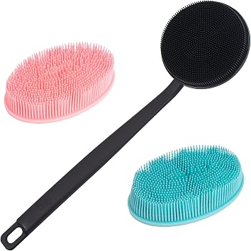 DNC Silicone Back Scrubber and Body Scrubber for Shower Bath Brush 3 Pack