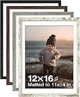 Vista 9 de KINLINK Juego de 4 portarretratos plateados de 5 x 7, marcos de fotos de madera con paspartú de 4 x 6 con plexiglás para 4 x 6 con paspartú o 5 x 7