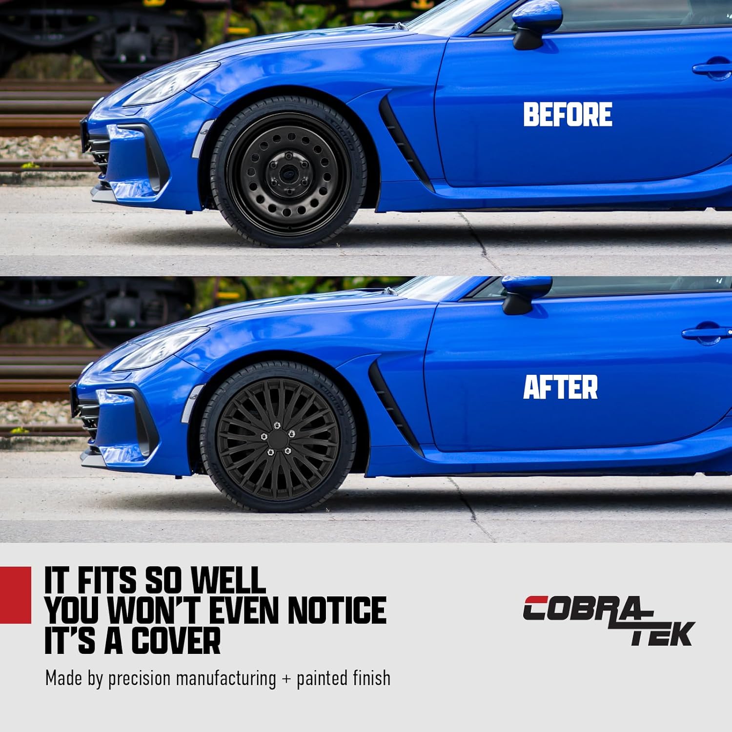 Set of 4 Hubcaps Wheel Cover Shadow Black Universal, Fits Steel Wheels, Tapas para Rines, (16”, 15” inch R15 R16) Fits Toyota Corolla Honda Civic Nissan Altima Sentra Chevy Mazda Dodge Ford