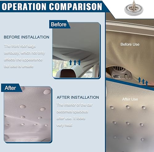 Miniatura 5 de OTUAYAUTO Kit de reparación de techo de techo de automóvil de 60 piezas, remaches a presión para techo de automóvil, hebilla fija de franela con