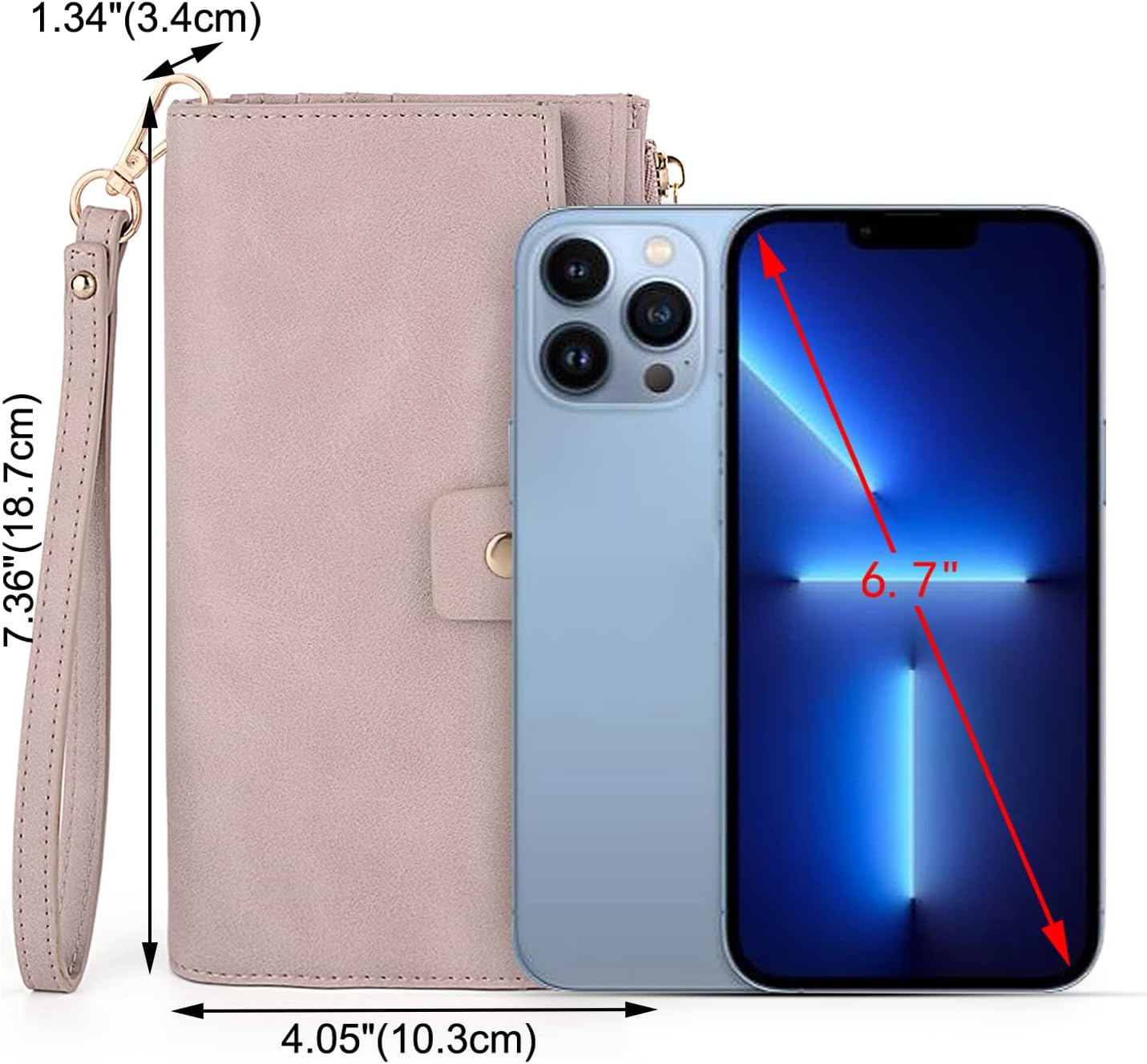 UTO Wallet Women Vegan Leather Wristlet Snap Long Purse Credit Card Holder Elegant Clutch - Image 6