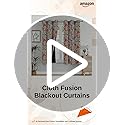 Image of Cloth Fusion Printed 100% Blackout Window Curtains 5 Feet Long Set of 2, Room Darkening Parda with Stainless Steel Grommets for Home Decor (5x4.5 Feet, White Roses)