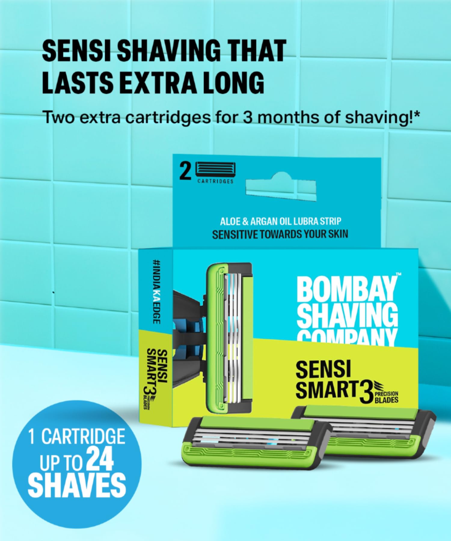Bombay Shaving Company Sensi Smart 3 Shaving Kit For Men | Sensi Smart 3 Razor, Razor Cartridges, Charcoal Shaving Foam | Travel Bag | Shaving Kit For Sensitive Skin | Shaving Starter Kit | Travel Kit For Men - Image 6 thumbnail